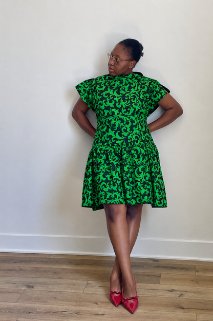 Handmade Green Nigerian cotton fabric for Ibukun No. 2